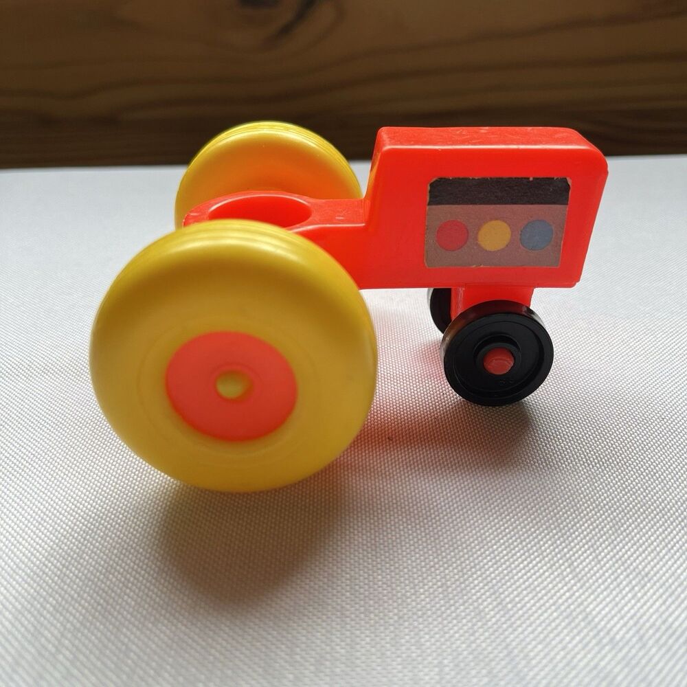 Fisher Price Little People Vintage Yellow & Orange Farm Tractor Stickers